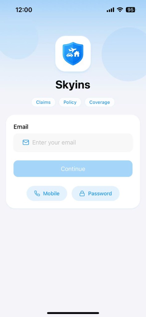 Skyins App login
